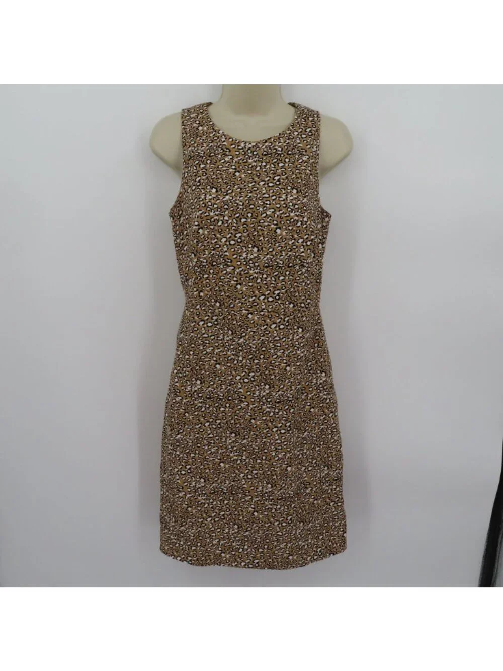 J Crew Women 2 Cheetah Leopard Animal Print Sheath Dress Sleeveless All Cotton